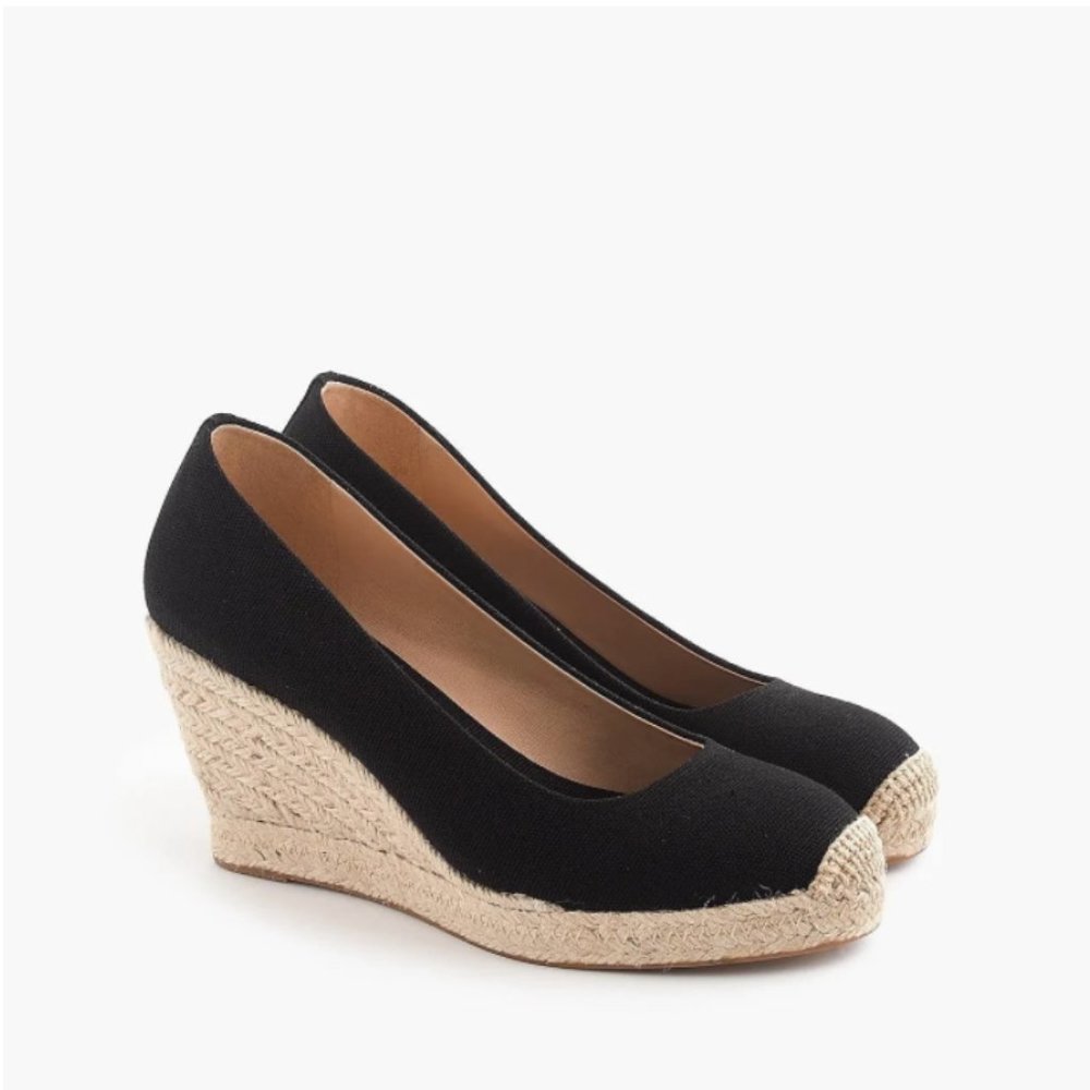 NEW Jcrew BlackEspadrille Wedges
